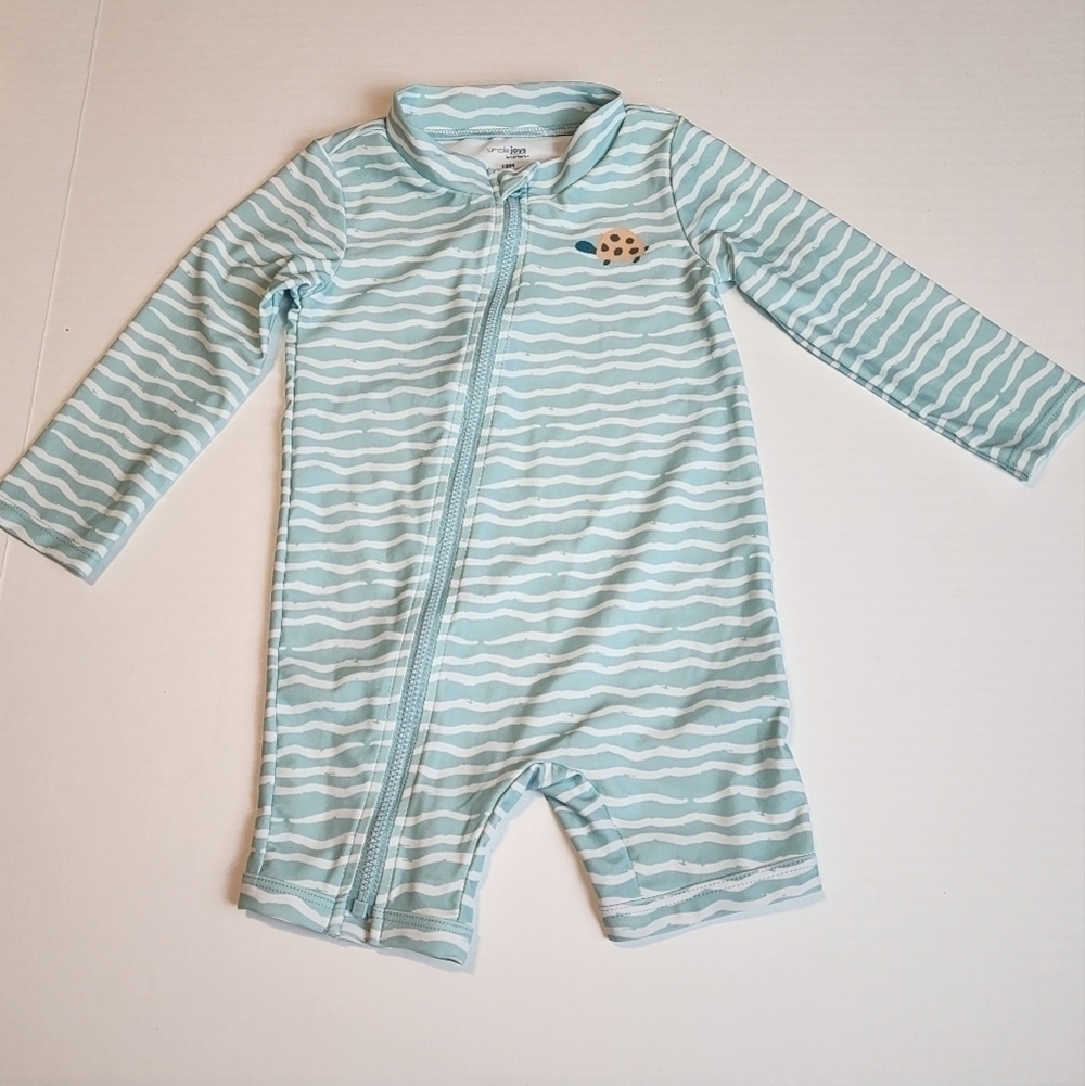 Simple Joys swim suit size 18 months long sleeve stripes